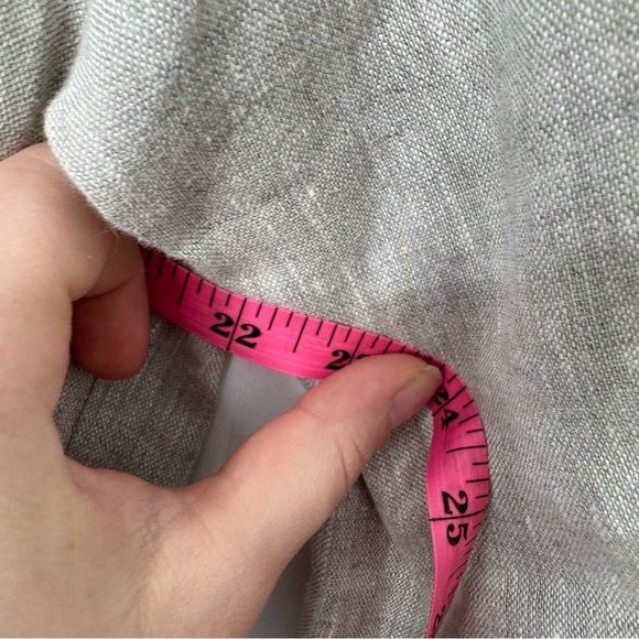 Karen Kane tan linen Casual Button Down long sleeve dress medium - Picture 6 of 9